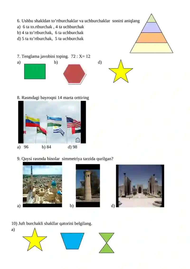 3-sinf PISA test 2