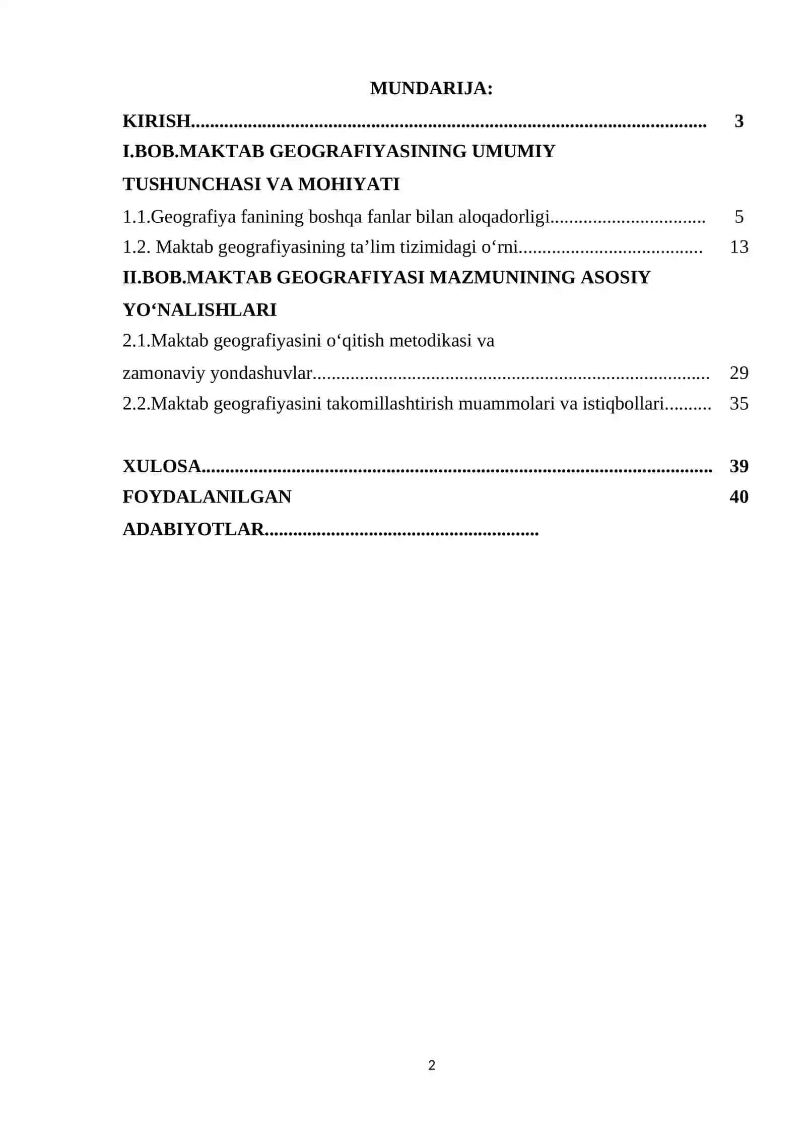 MAKTAB GEOGRAFIYASINING MAZMUNI VA TARKIBI 2