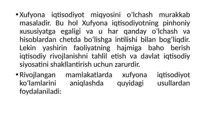 Xufyona iqtisodiyotni o‘lchash va uning miqyoslari 2