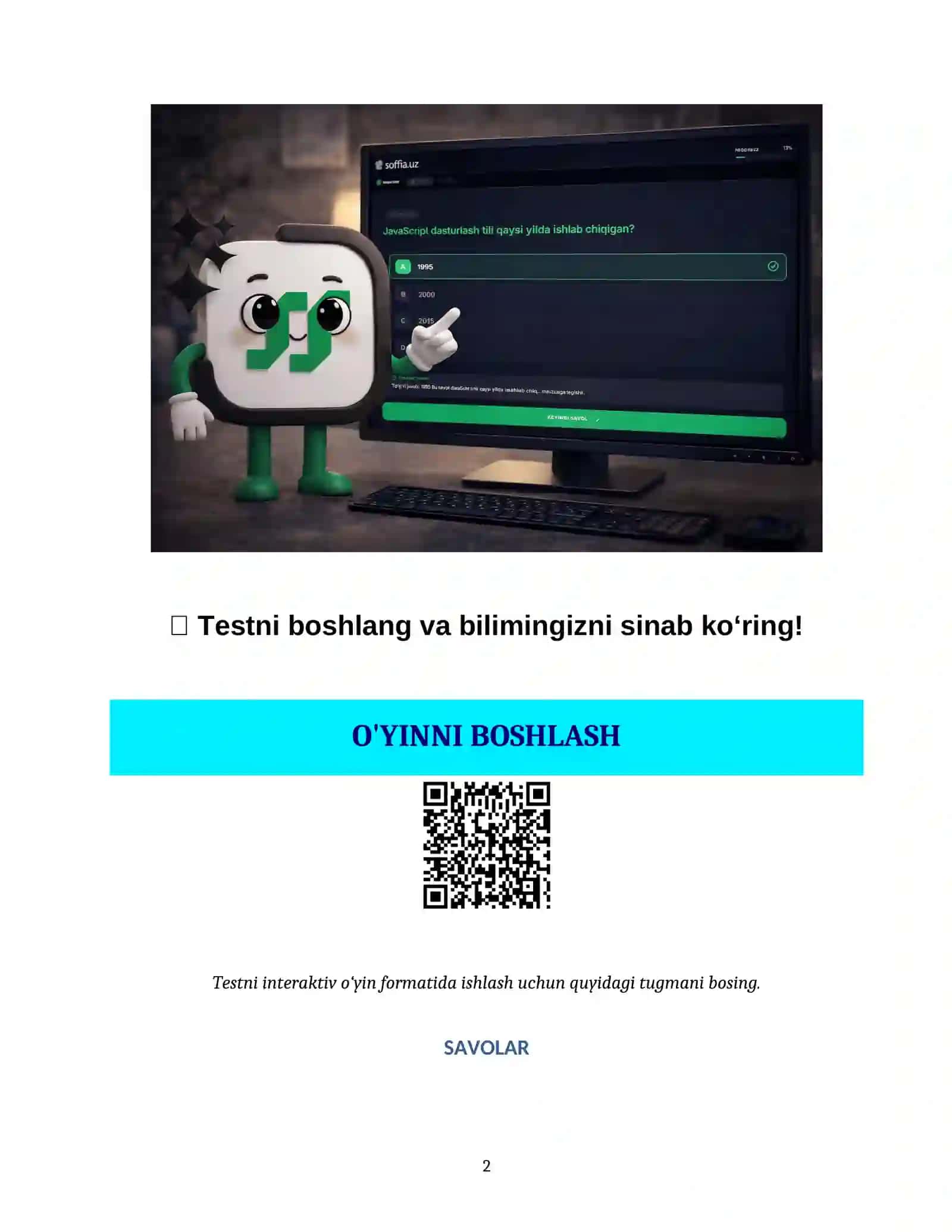 "KIM BO'LSAM EKAN?": KASB-HUNARGA YO'NALTIRUVCHI PSIXOLOGIK TEST 2