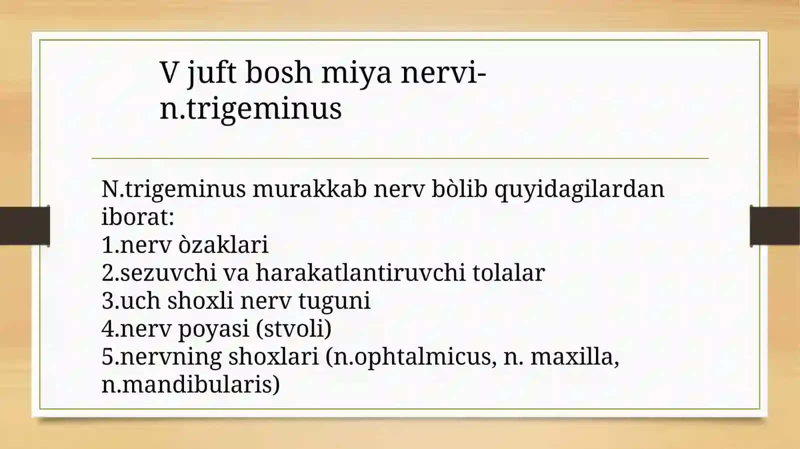 Yuz-jaĝsohasini innervatsiyasi va qon bilan ta'minlanishi 2