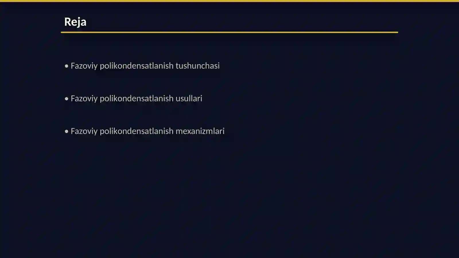 Fаzоviy pоlikоndеnsаtlаnish rеаktsiyalаri 2