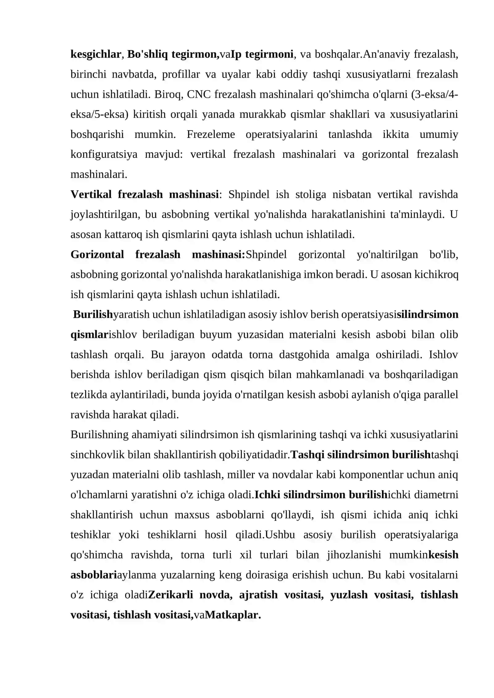 Ishlov berish turlari 2