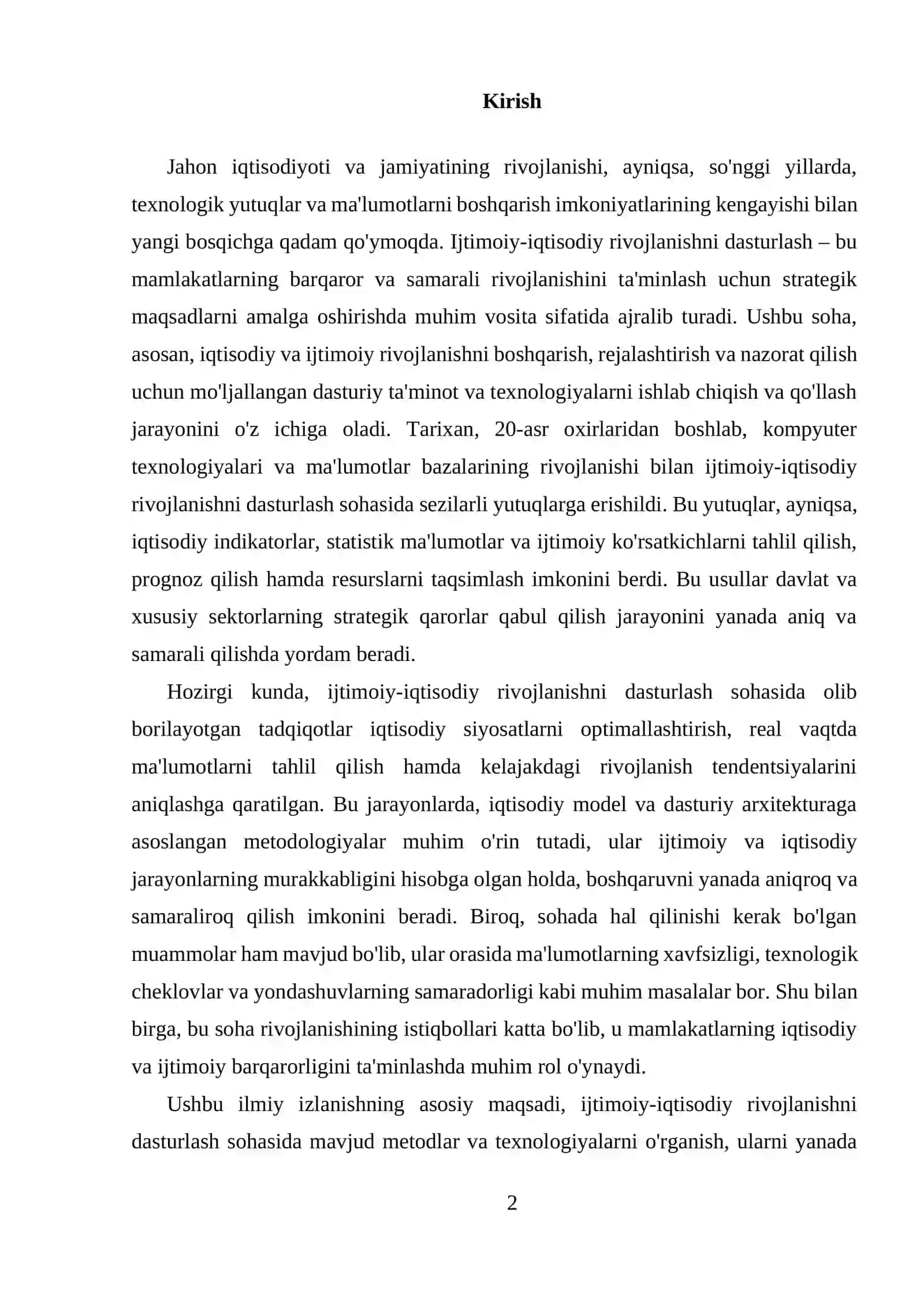Ajralmas ijtimoiy-iqtisodiy rivojlanishni boshqarish asoslari 2