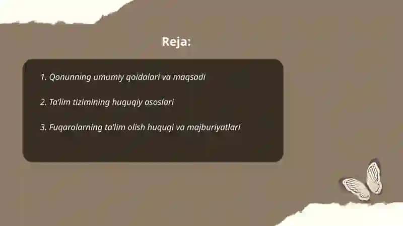 Ta'lim to'g'risida qonun va uning mohiyati 2