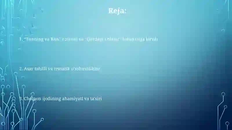Cholpon "Kecha va Kunduz" romani, "Qor qo'lida lola" hikoyasi 2