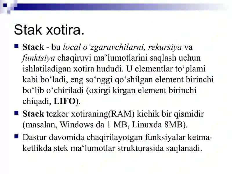 Rekursiya. Rekursiv hisoblash algoritmlari va rekursiv funksiyalar. Xanoy minorasi masalasi 2