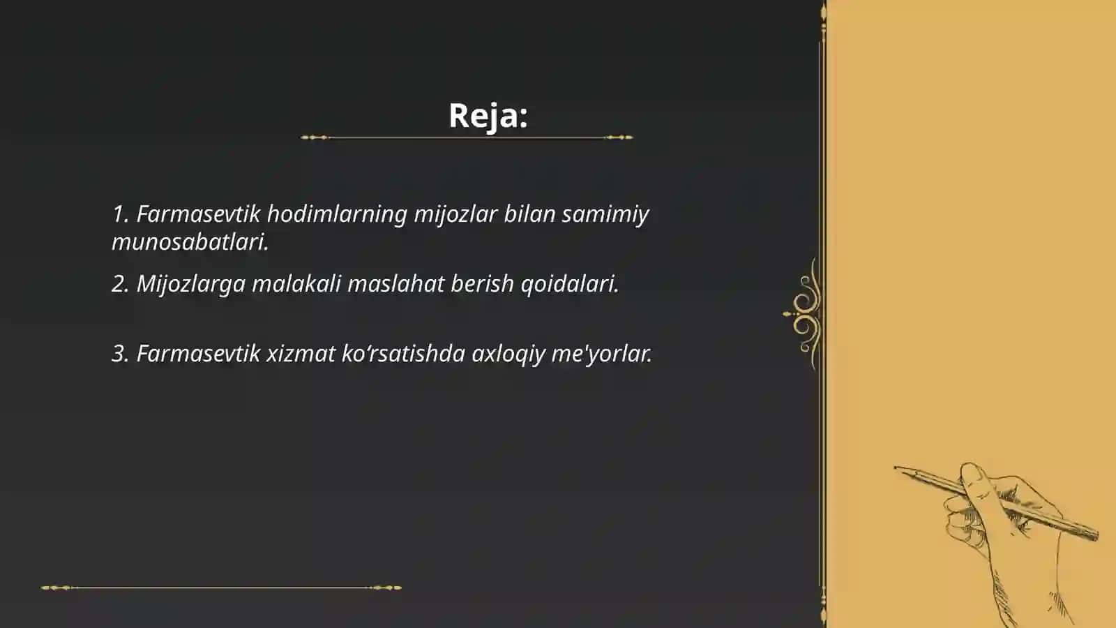 Farmasevtik hodimlar va mijozlar oʻrtasidagi muomala madaniyati 2