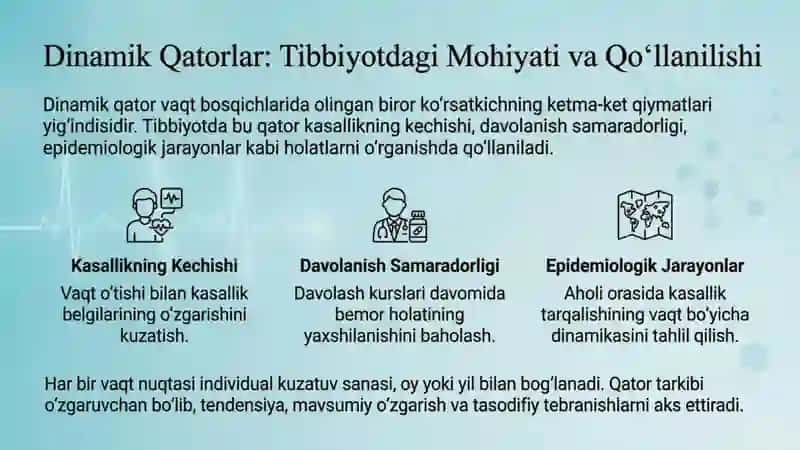 Dinamik qatorlar, turlari, ko‘rsatkichlari, statistik tahlil etishda qo‘llanilishi. Standartlashtiri 2