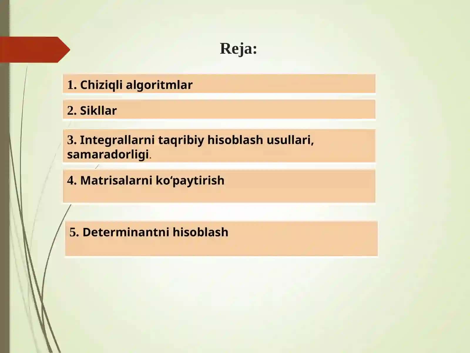 Chiziqli algoritmlar 2