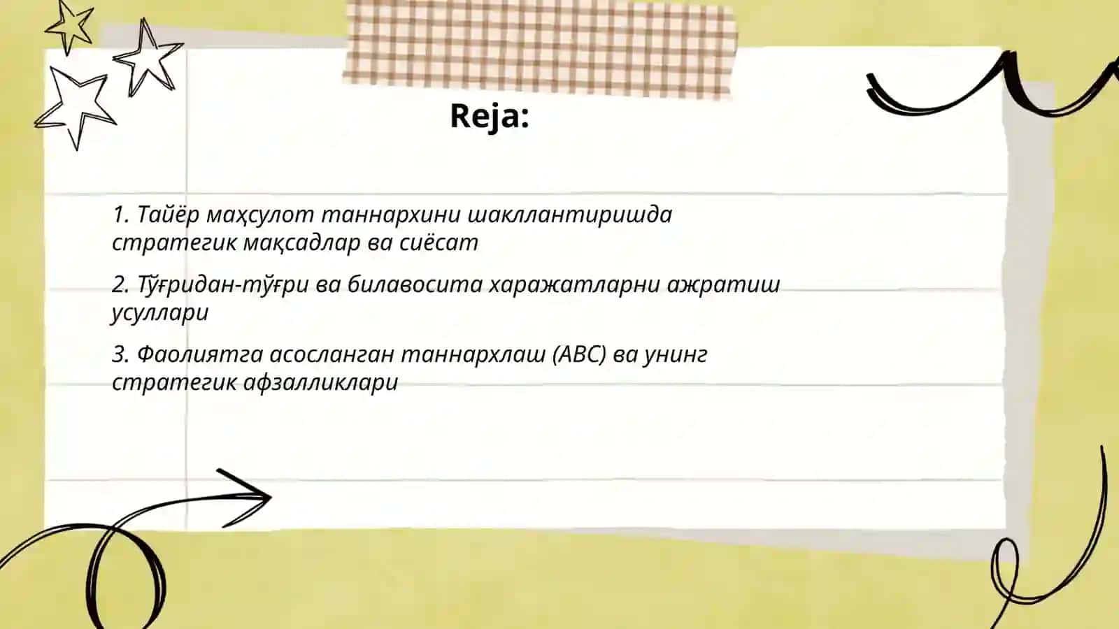 Тайёр маҳсулот таннархини калкуляция қилишга стратегик ёндашув 2