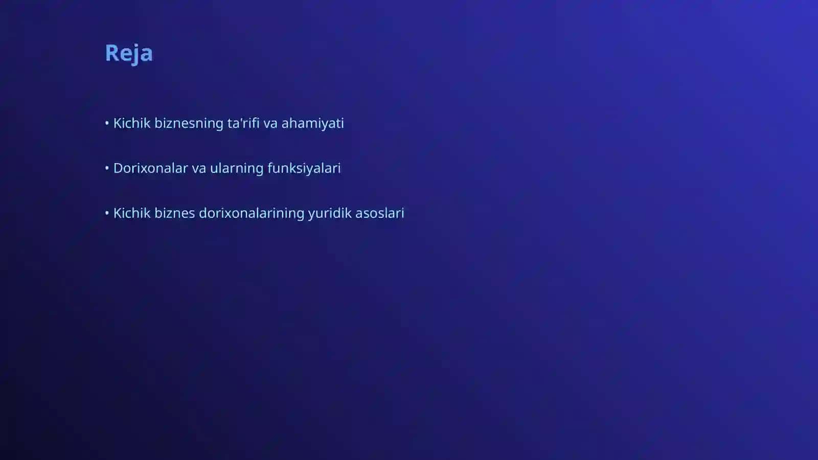 Kichik biznes korxonalar faoliyatining xususiyatlari, dorixona misolida 2