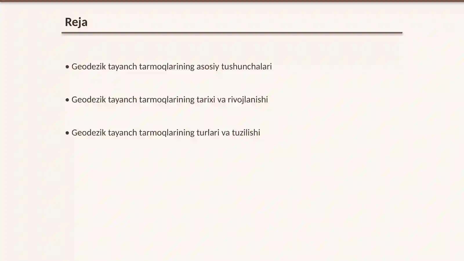 Geodezik tayanch tarmoqlari to'g'risida umumiy ma'lumotlar 2