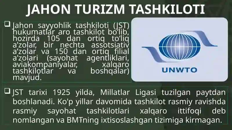 Turizm Xalqaro tashkilotlari 2