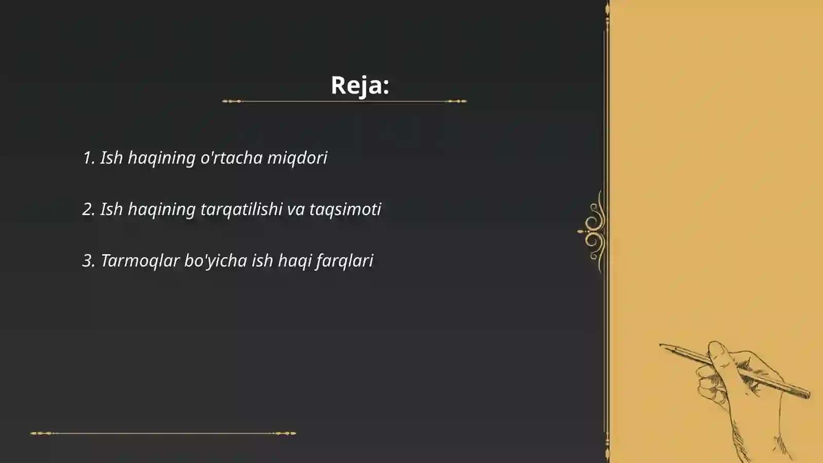 Ish haqi, uning darajasi va dinamikasini statistik oʻrganish 2
