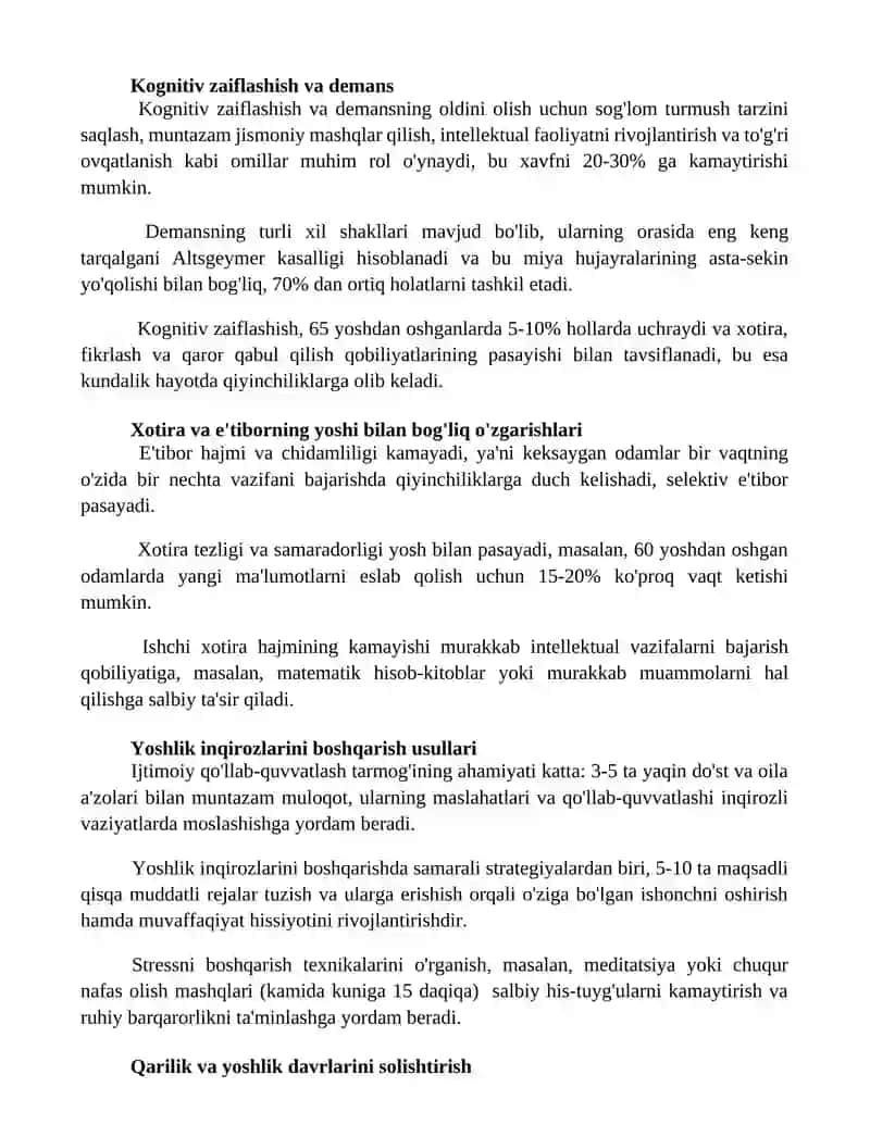 Yoshlik davri va uning xususiyatlari 2