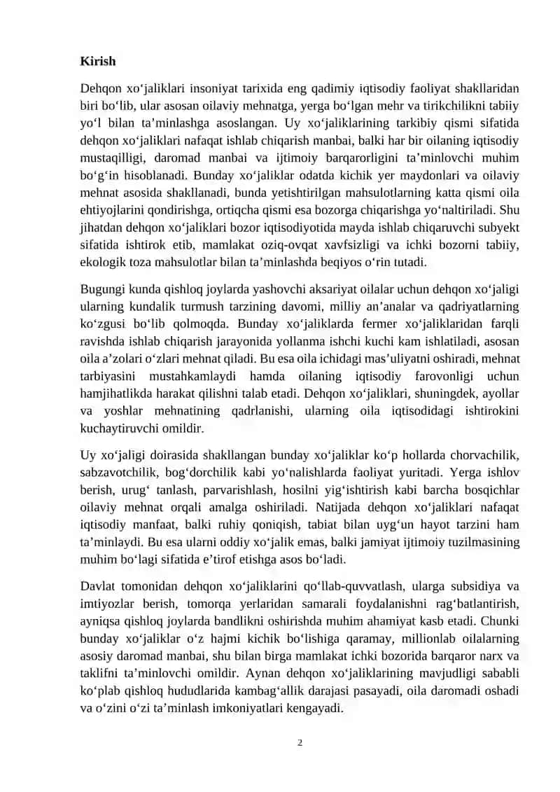 Uy хo`jaligi turli shakildagi iqtisodiyot davrlarida faoliyat yuritishi va uning funksiyalari. 2
