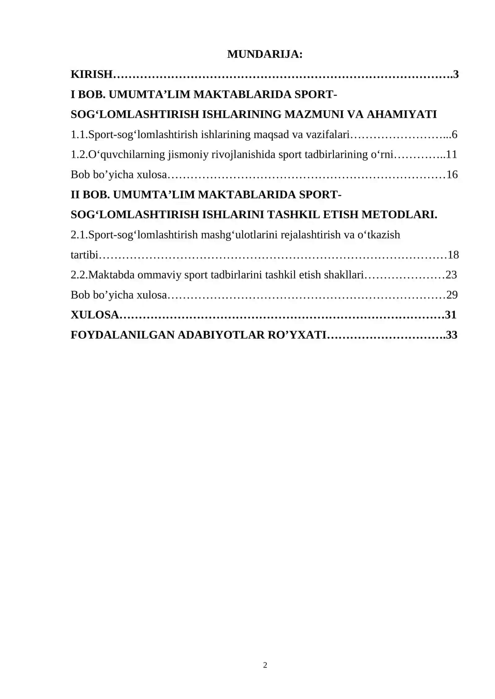 Umumta’lim maktablarida sport-sogʻlomlashtirish ishlarini tashkil etish metodikasi 2