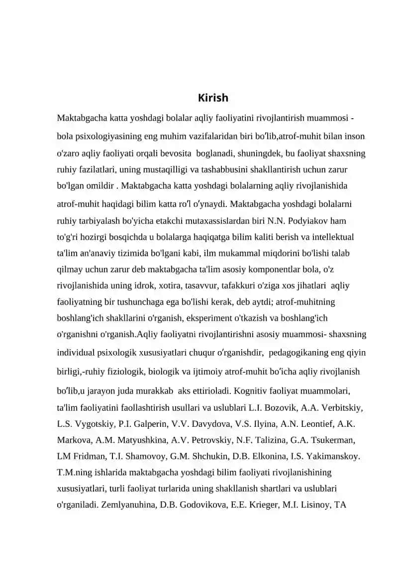 Maktabgacha katta yoshdagi bolalarni aqliy rivojlantirishni pedagogik shart-sharoitlari. 2