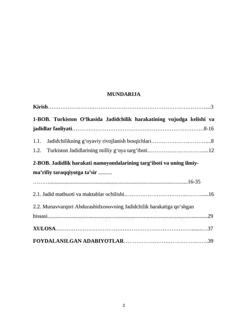 Turkiston o‘lkasida jadidchilik harakati namoyondalari faoliyati (Munavvarqori Abdurashidxonov hayot faoliyati misolida ) 2