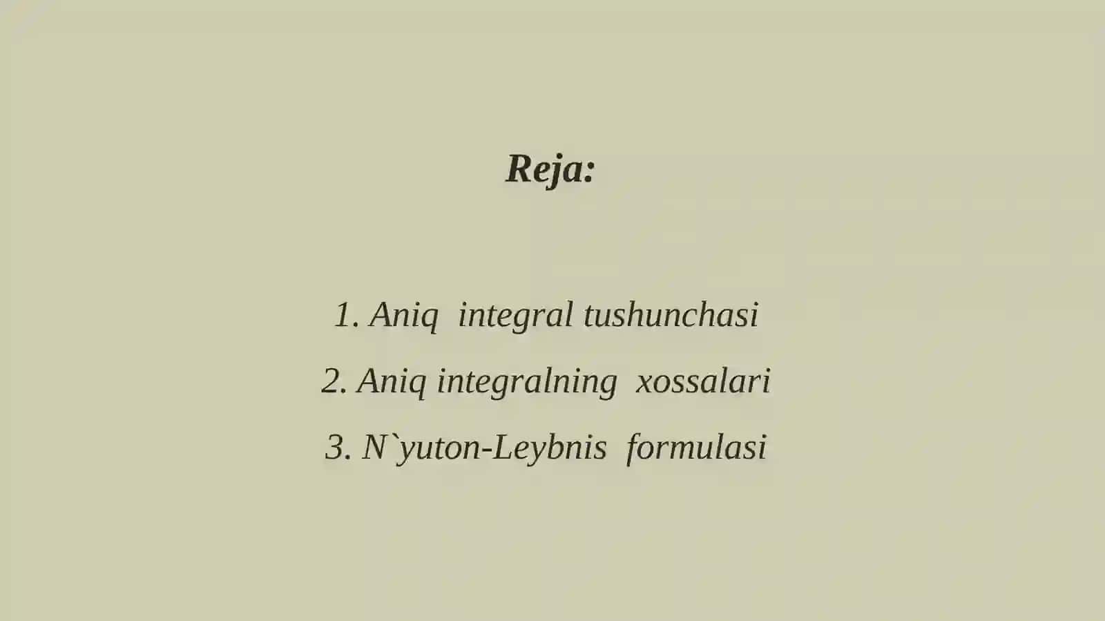 aniqintegral uchun o'rtacha qiymat teoremasi 2