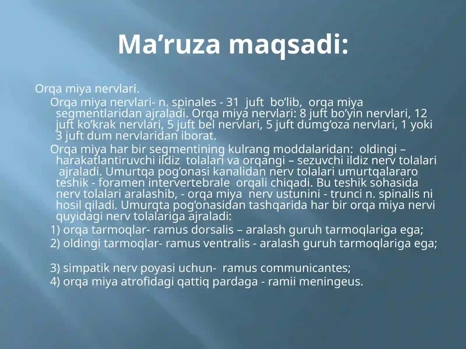 Periferik nerv sistemasining umumiy anatomiyasi 2