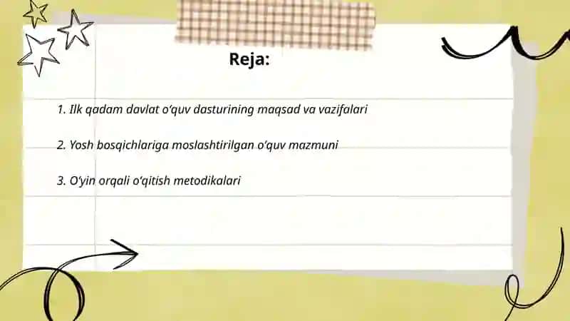 Ilk qadam davlat oʻquv dasturi 2