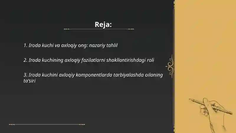 Iroda kuchini axloqiy kampanentlarda oʻrganish 2
