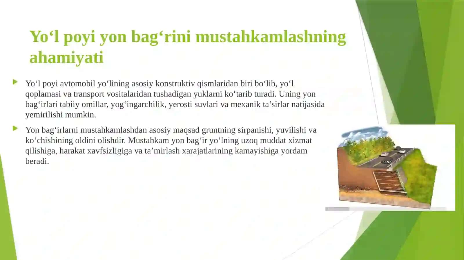 Yo‘l poyi yon bag‘rini mustahkamlashning ilg‘or usullari 2
