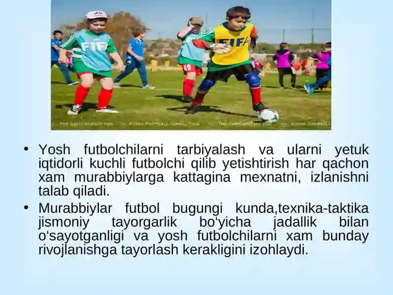 YOSH FUTBOLCHILARNI JISMONIY TAYYORLASH 2