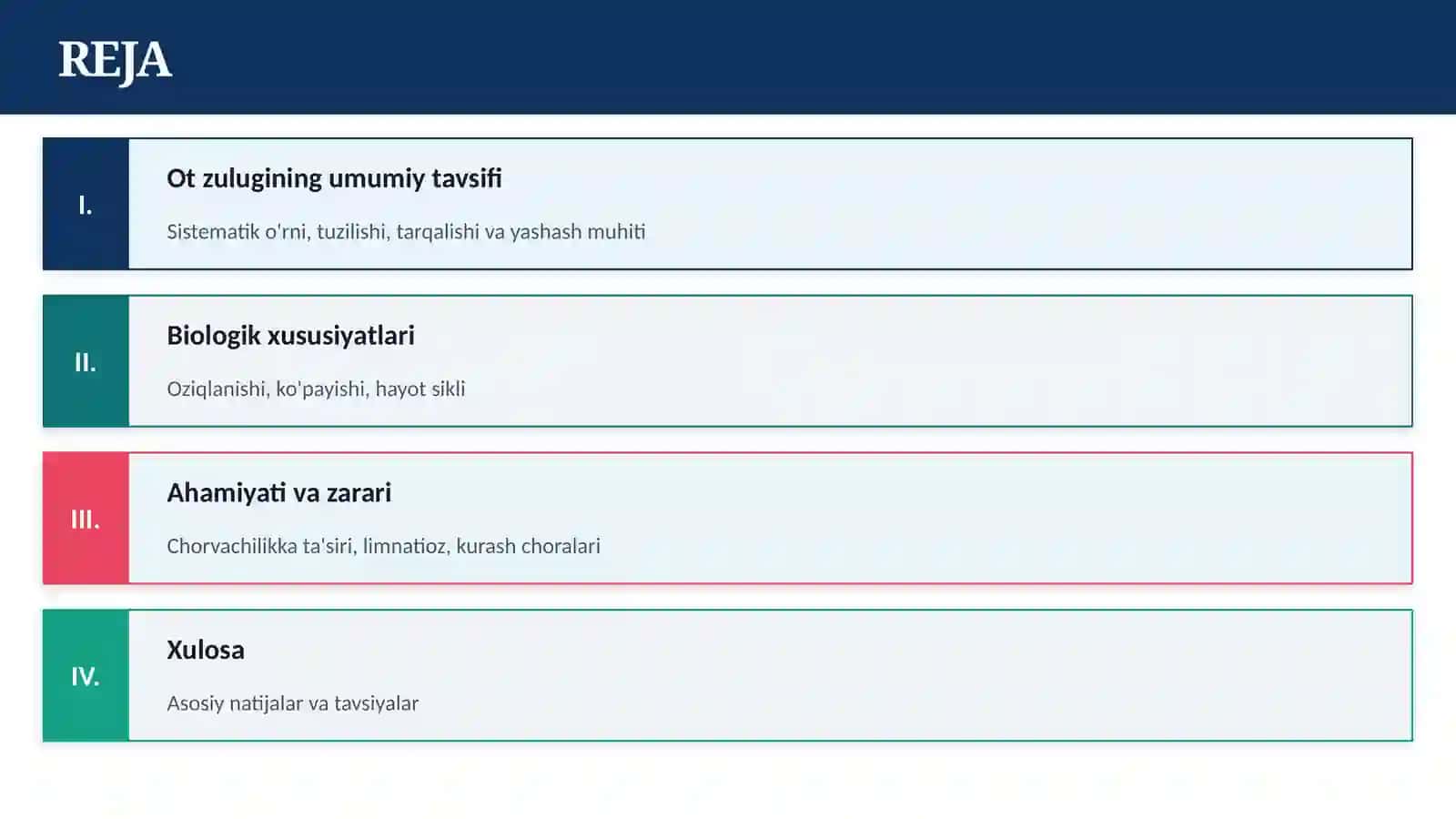 Zuluklar muhim vakillari — Chorvachilik ektoparaziti 2