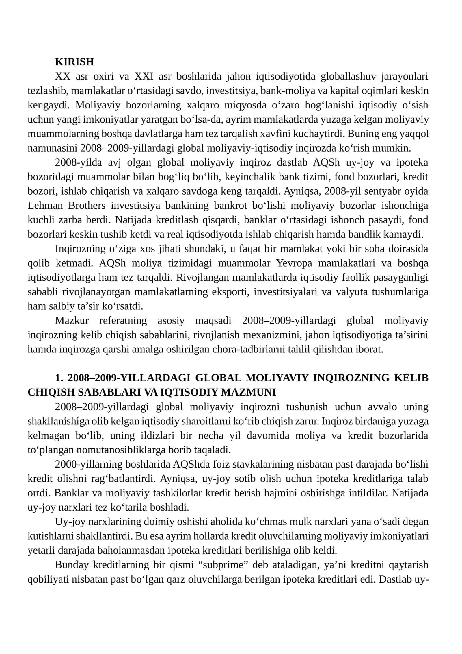 Global moliyaviy inqiroz 2008-2009 yillar 2
