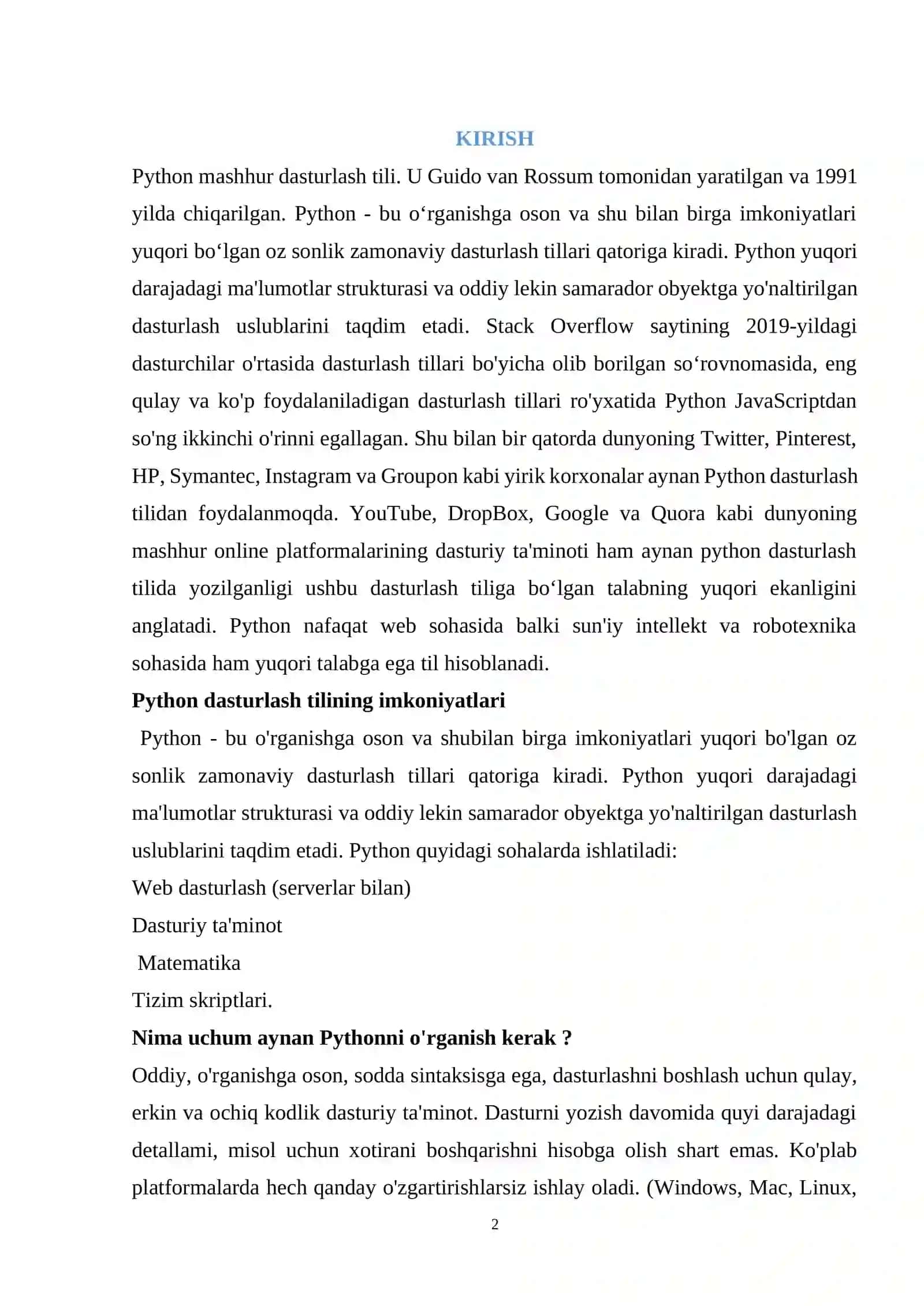 PYTHONDA SHART OPERATORLARI VA TSIKLLAR.BREAK, CONTINUE 2
