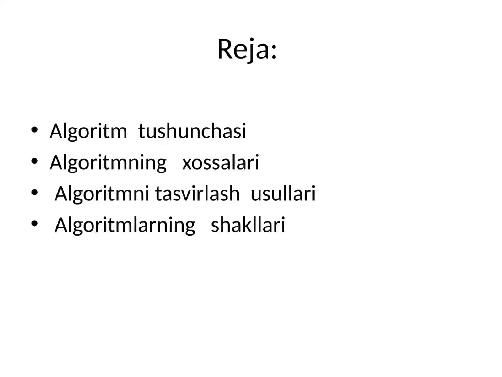 Algoritmlar va ularning xossalari 2