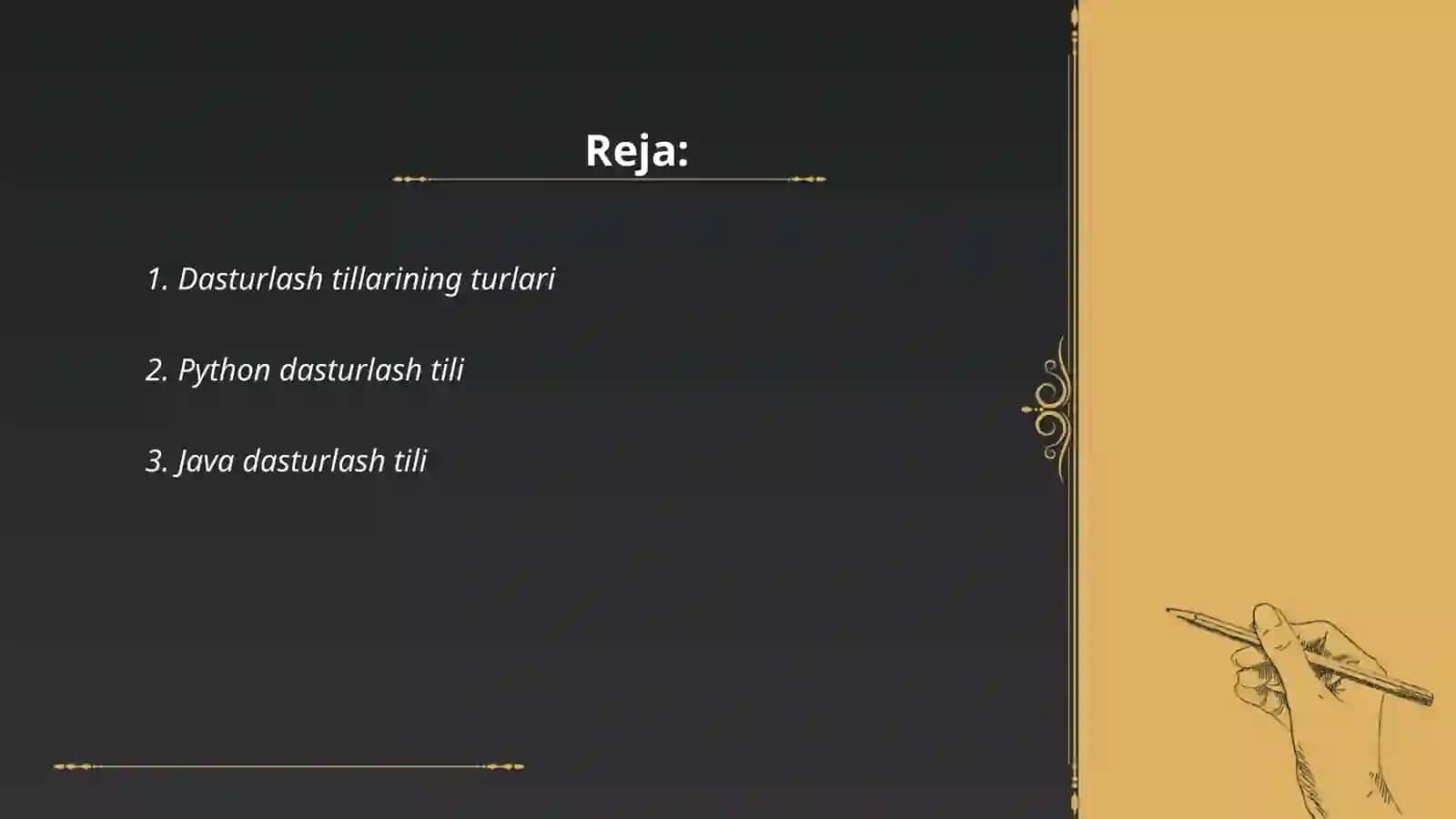Dasturlash tillari 2