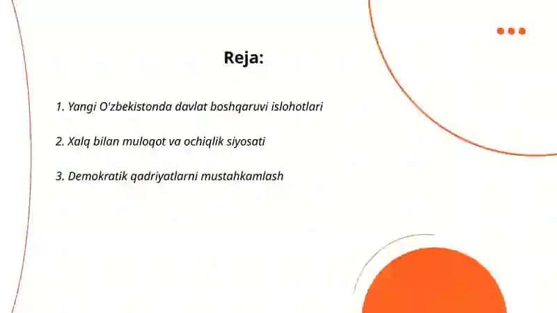 Yangi O'zbekistonda davlat boshqaruvi islohotlari 2