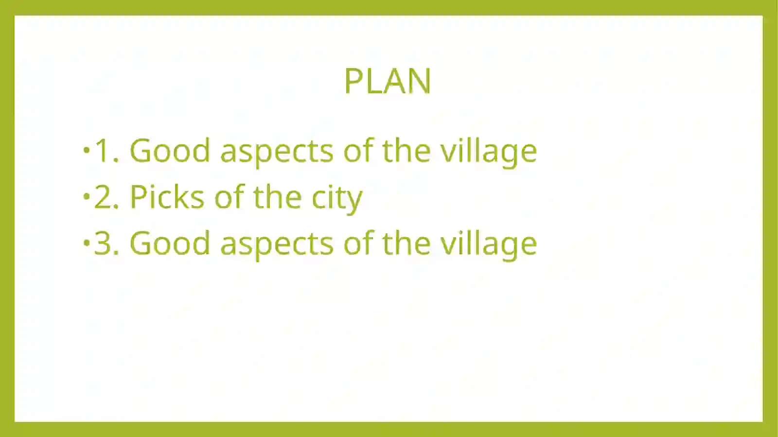 CITY & Village PLAN 2
