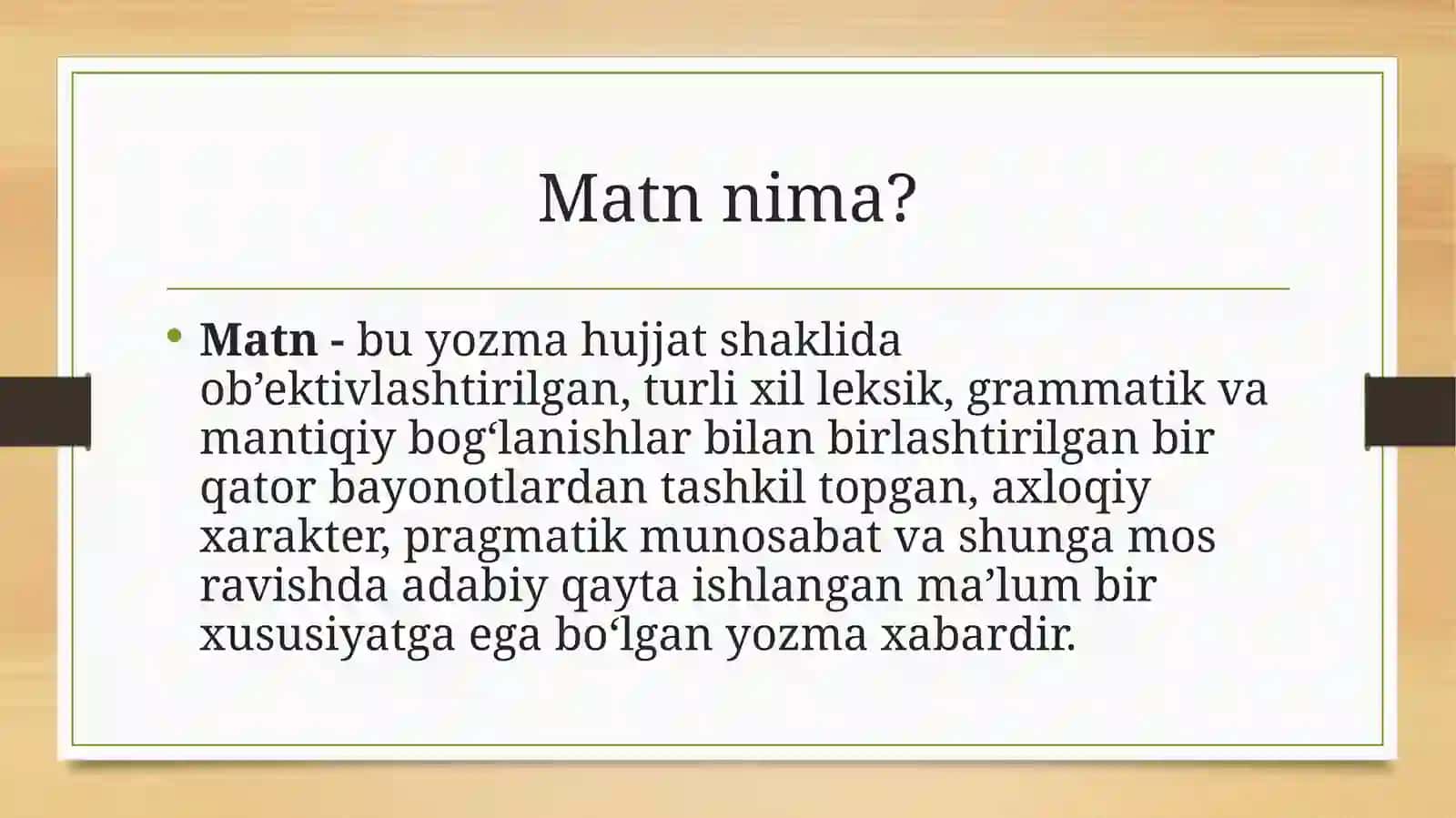 Matn va uning turlari 2