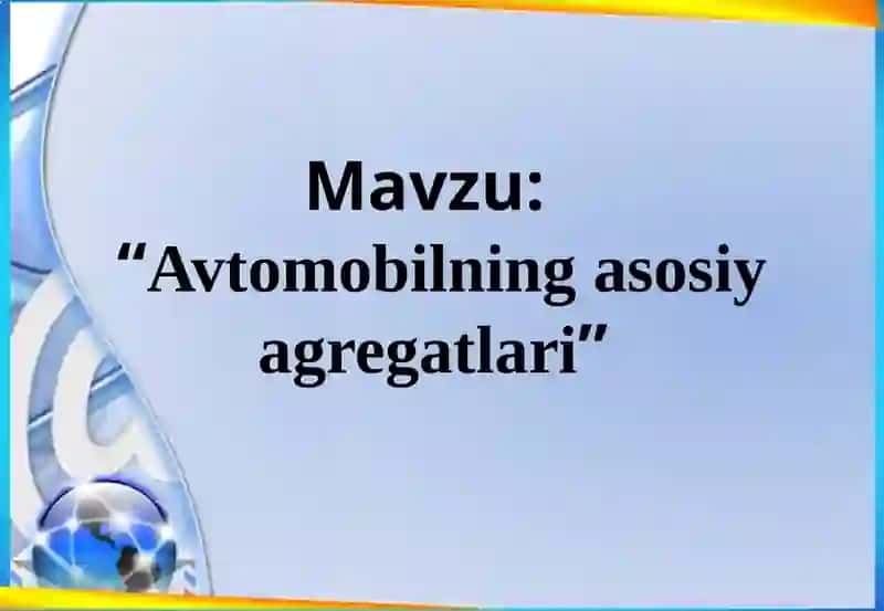 Avtomobilning asosiy aksessuarlari 2