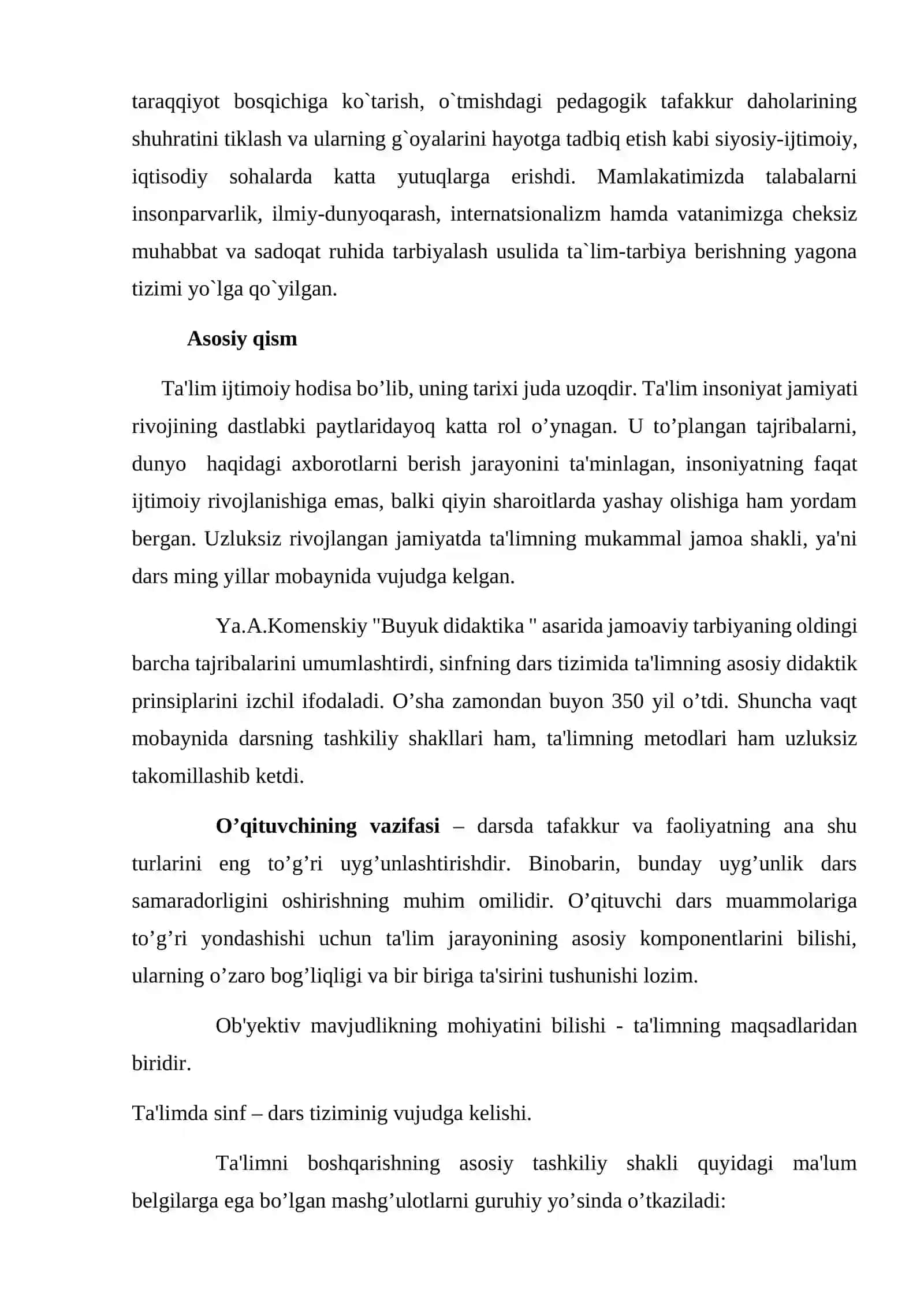 O'quv va pedagogik ahamiyatini tashkil etish shakillari 2