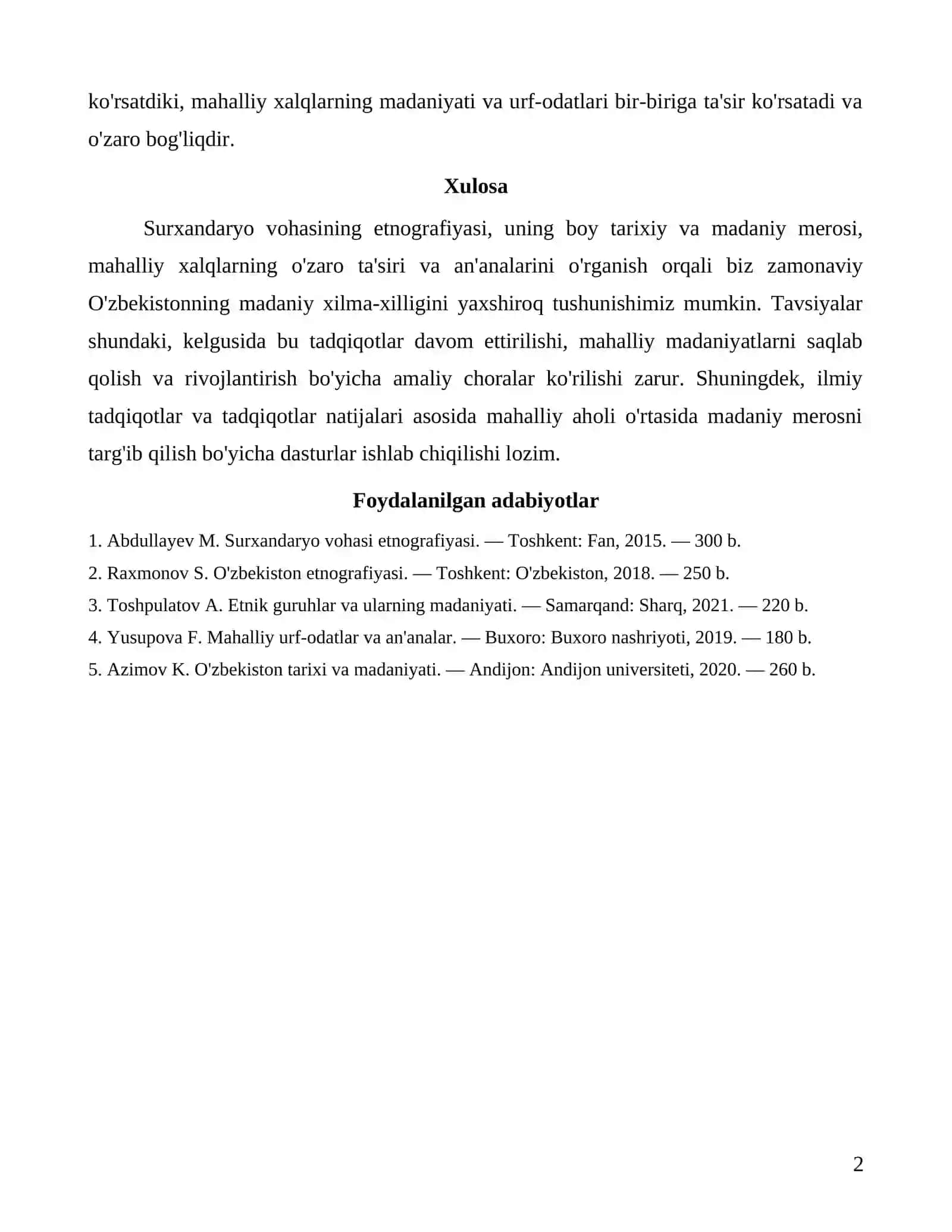 Surxandaryo vohasi etnografiyasi 2