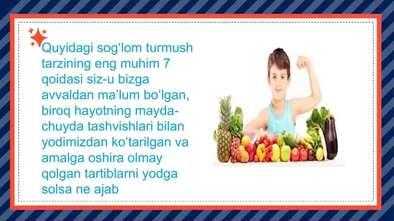 Sog'lom turmush tarzi va uning yetti qoidasi 2