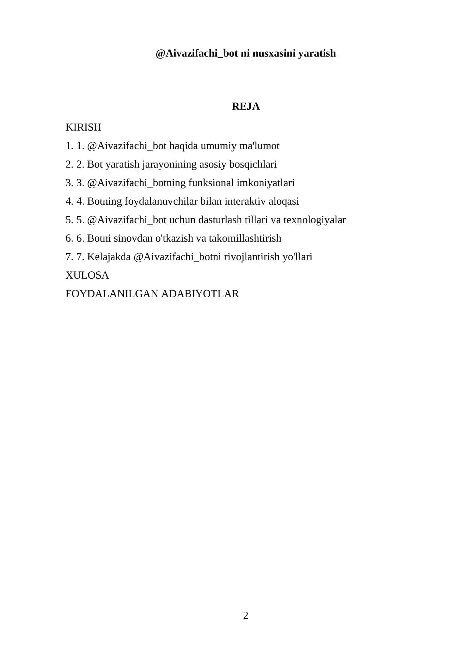 Referatni yaratish 2