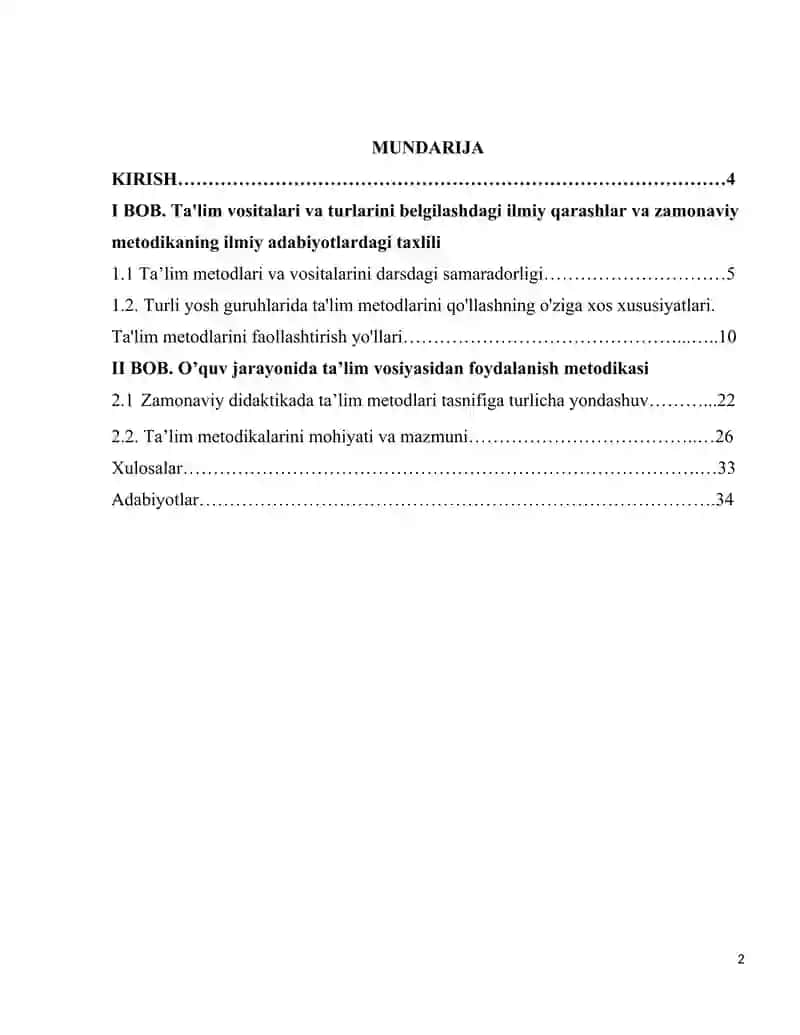 Ta'lim vositalari va turlarini belgilashdagi ilmiy qarashlar va zamonaviy metodika 2