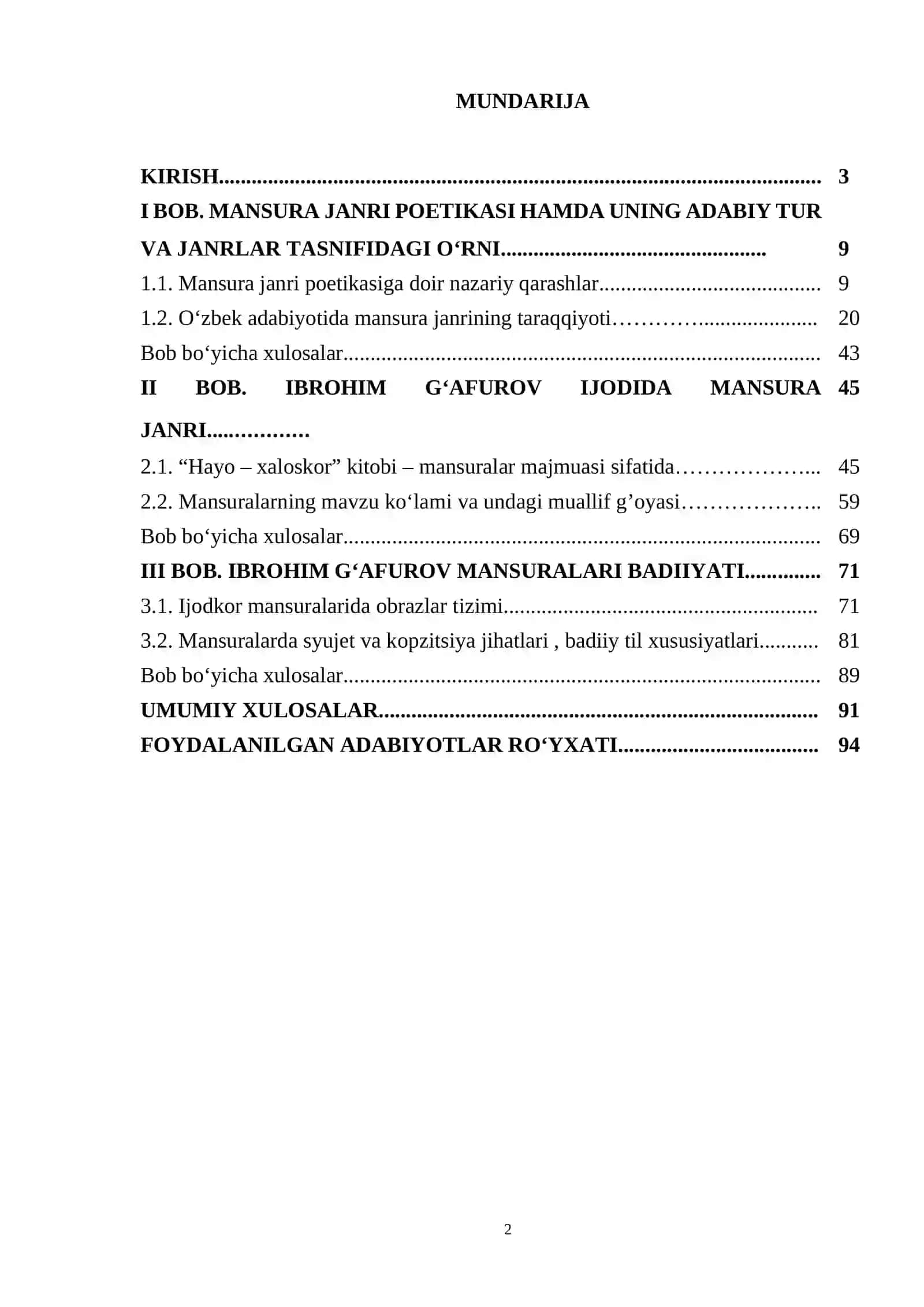 ZAMONAVIY O‘ZBEK ADABIYOTIDA MANSURA JANRI 2