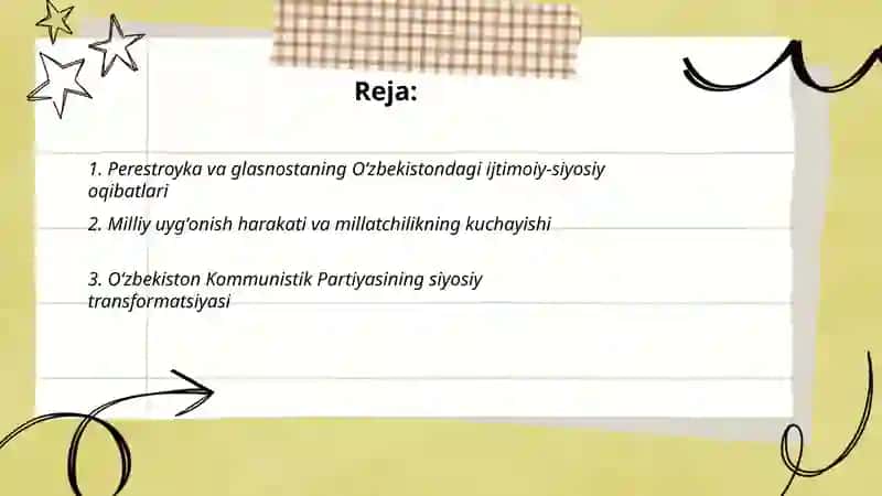 Mustaqillika erishish arafasida Oʻzbekistondagi ijtimoiy-siyosiy jarayonlar 2