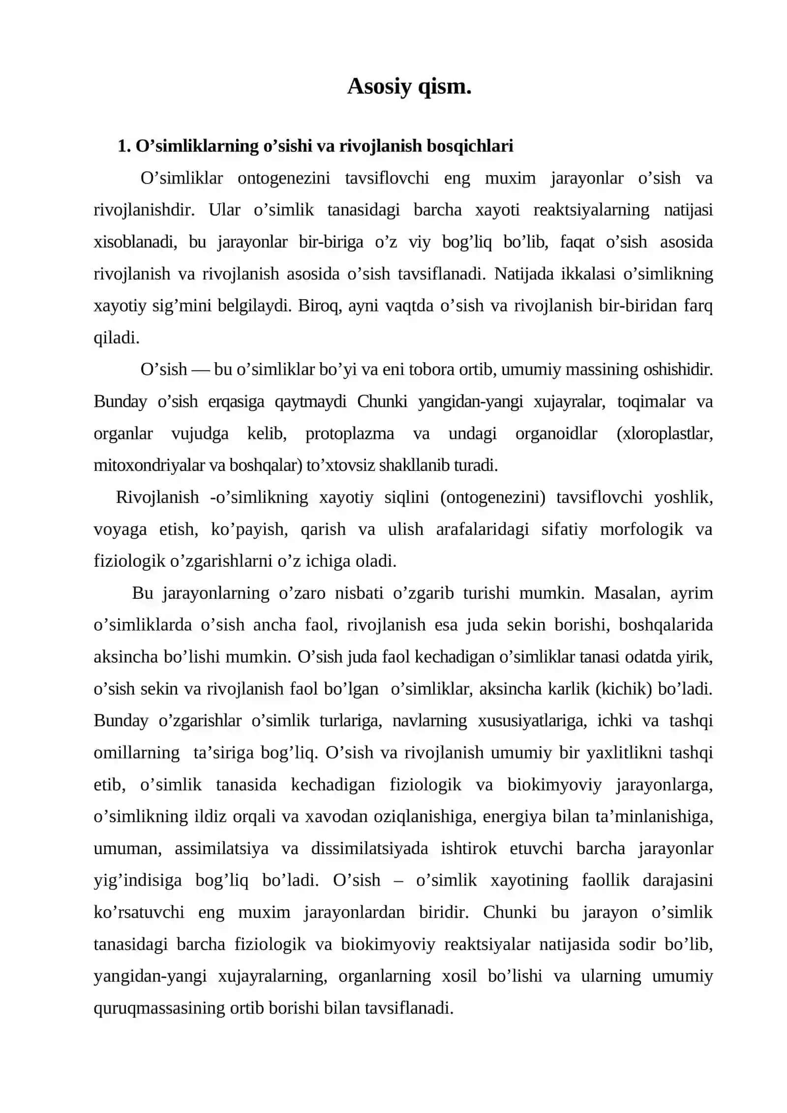 O’simliklarning o’sishi va harakatlanishi 2