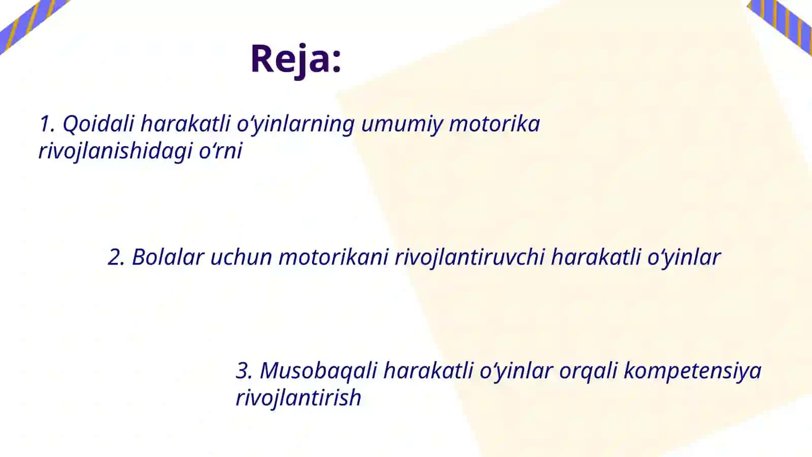 Umumiy motorikani rivojlantirish uchun qoidali harakatli o‘yinlar 2