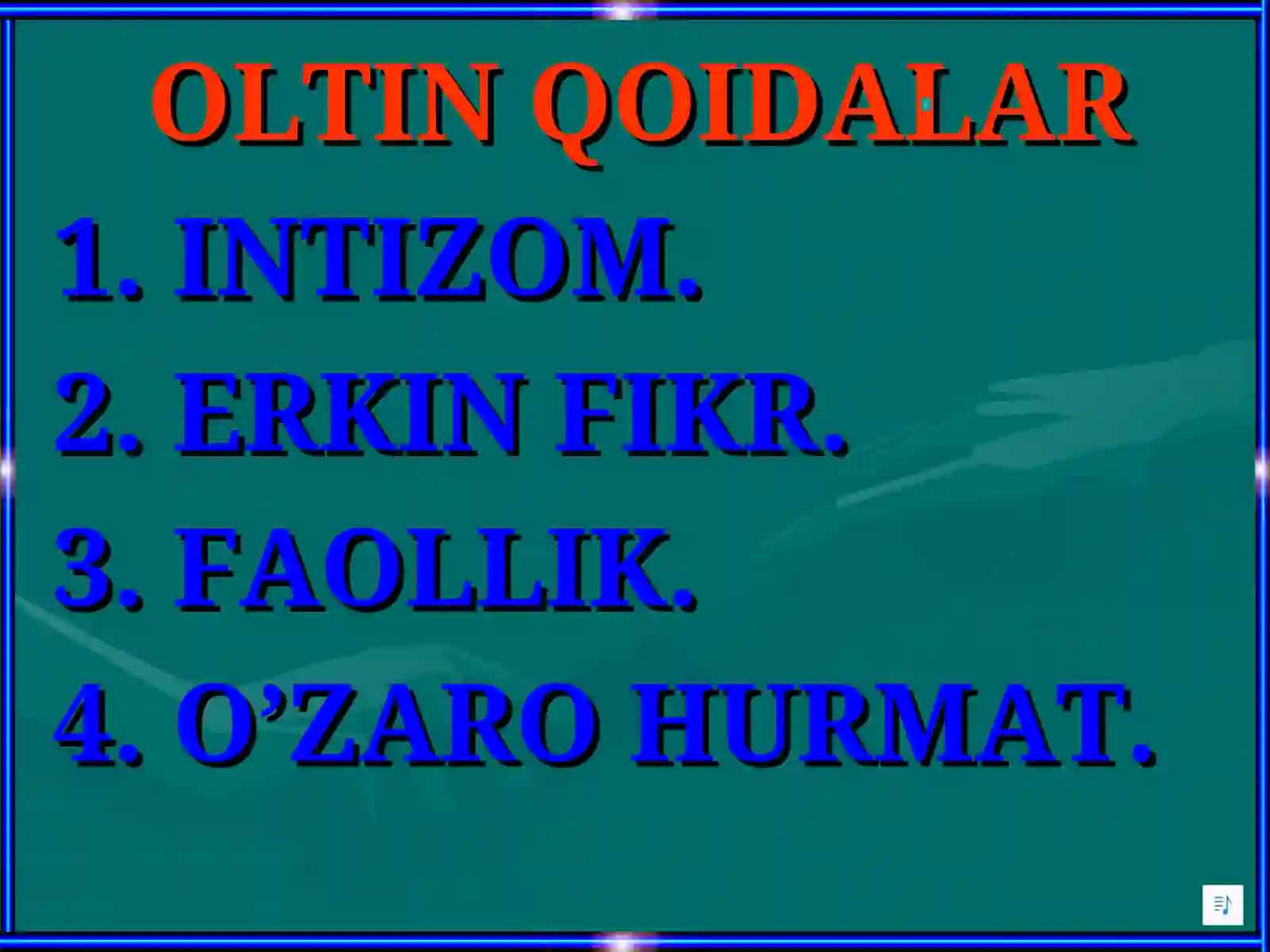 OLTIN QOIDALAR 2