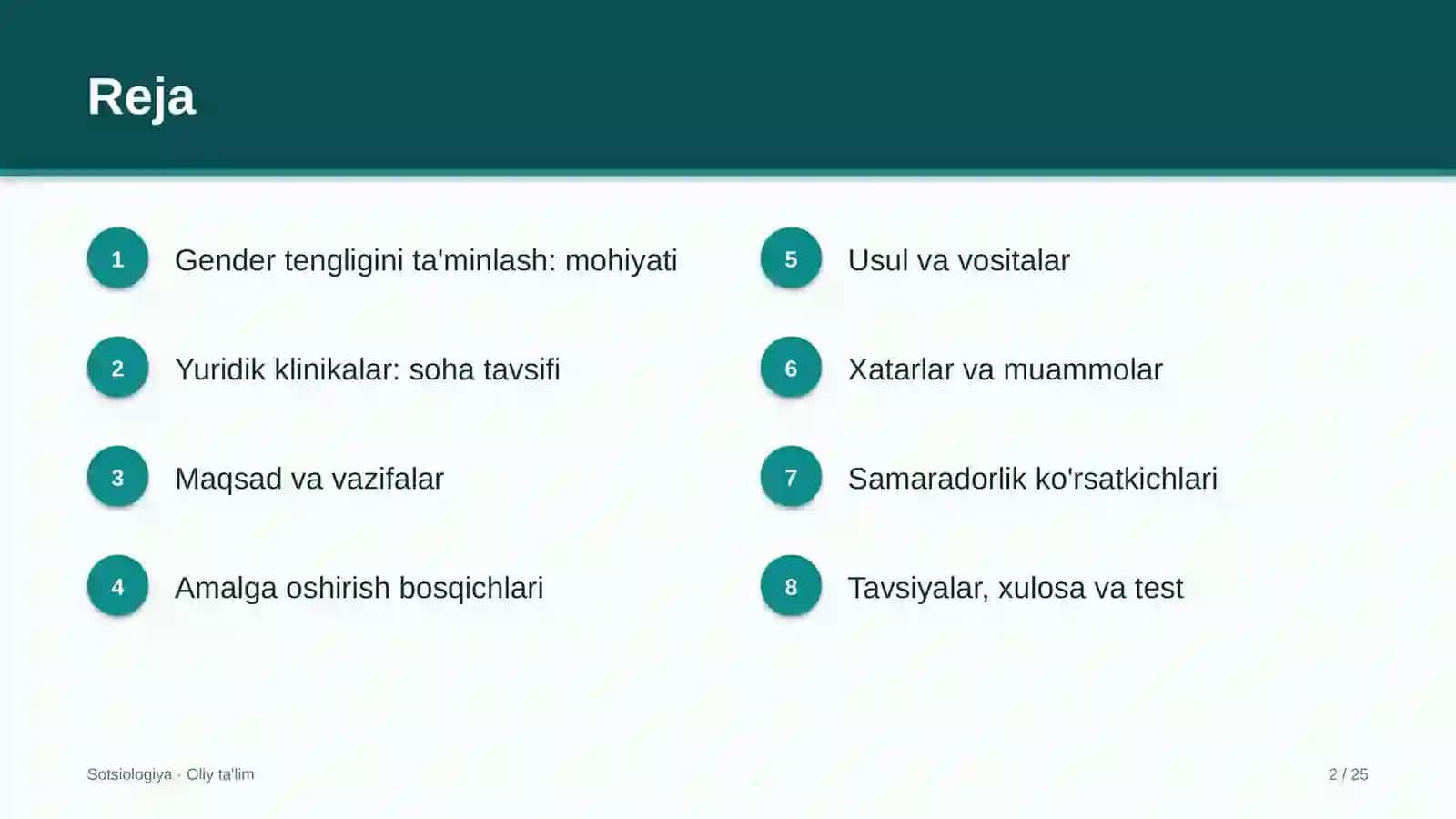 Yuridik klinikalarda gender tengligini ta'minlash 2